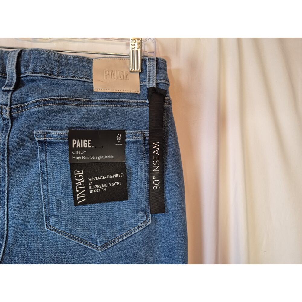 Paige Cindy Princess High Rise Straight Ankle Cotton Blend Jeans NWT 31 - Picture 9 of 11